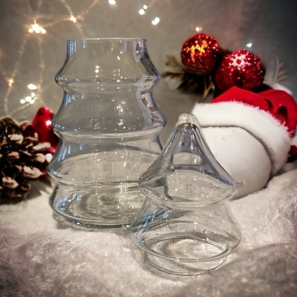 VINTAGE 1970’s~LARGE CLEAR GLASS~CHRISTMAS TREE~APOTHECARY JAR~DISCONTINUED~G2C - Picture 2 of 4